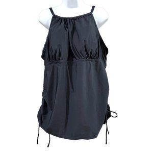 KONA SOL Black Tankini Swimsuit Top  24W